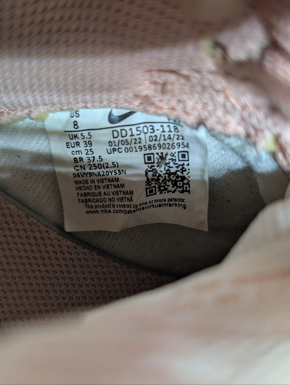 Nike Dunk Low Rose Whisper Blush Pink Low Top Sneakers
